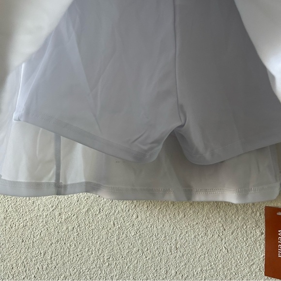 Werena Women’s Mini Sporty Pleated Skort Small NWT White Preppy Tennis elastic - Picture 9 of 12